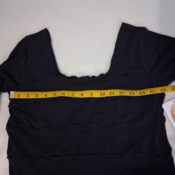 Linda Lundstrom Witchy Lettuce Tiered Long Sleeve Square Neck Maxi‎ Dress Sz 14 - Picture 5 of 15